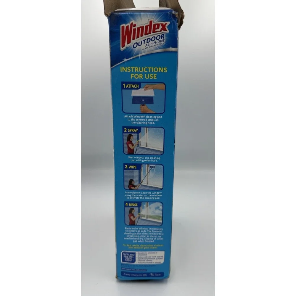 Windex Outdoor All In One Glass Window Cleaner‎ Tool Starter Kit Open Box